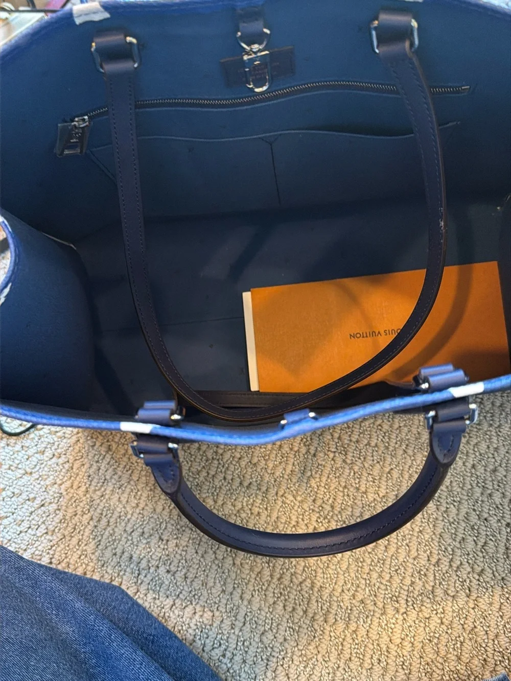 Louis Vuitton Blue & White Monogram Tie-Dye Tote - Picture 3 of 6